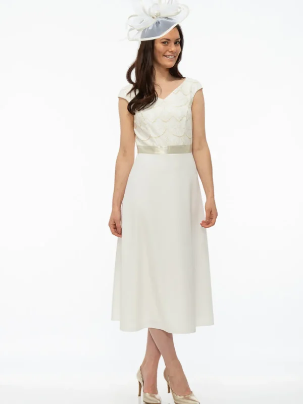 Linea Raffaelli Lace Bodice Ivory Full Skirt Dress
