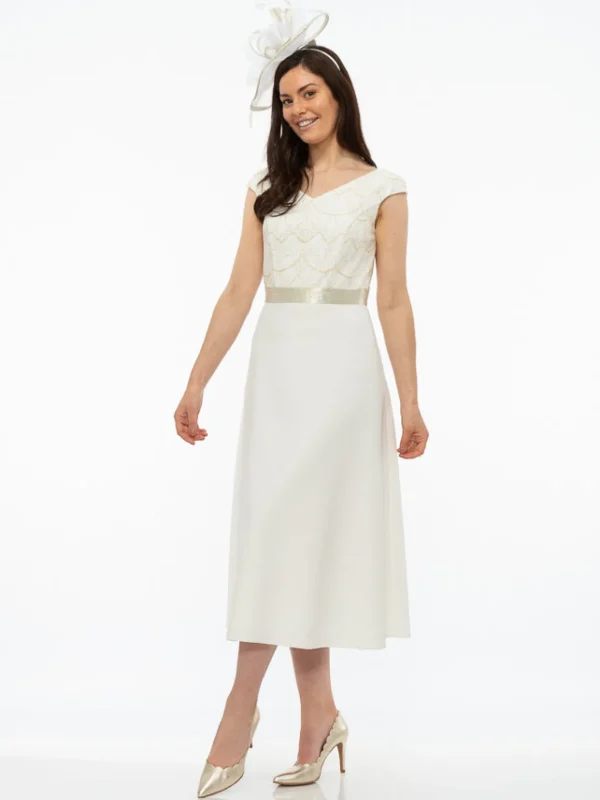 Linea Raffaelli Lace Bodice Ivory Full Skirt Dress