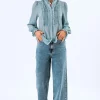 LOLLY'S LAUNDRY Dusty Blue Blouse