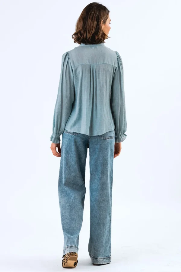 LOLLY'S LAUNDRY Dusty Blue Blouse