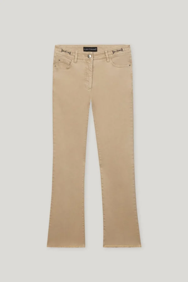 LUISA CERANO Beige Baby Flare Jeans
