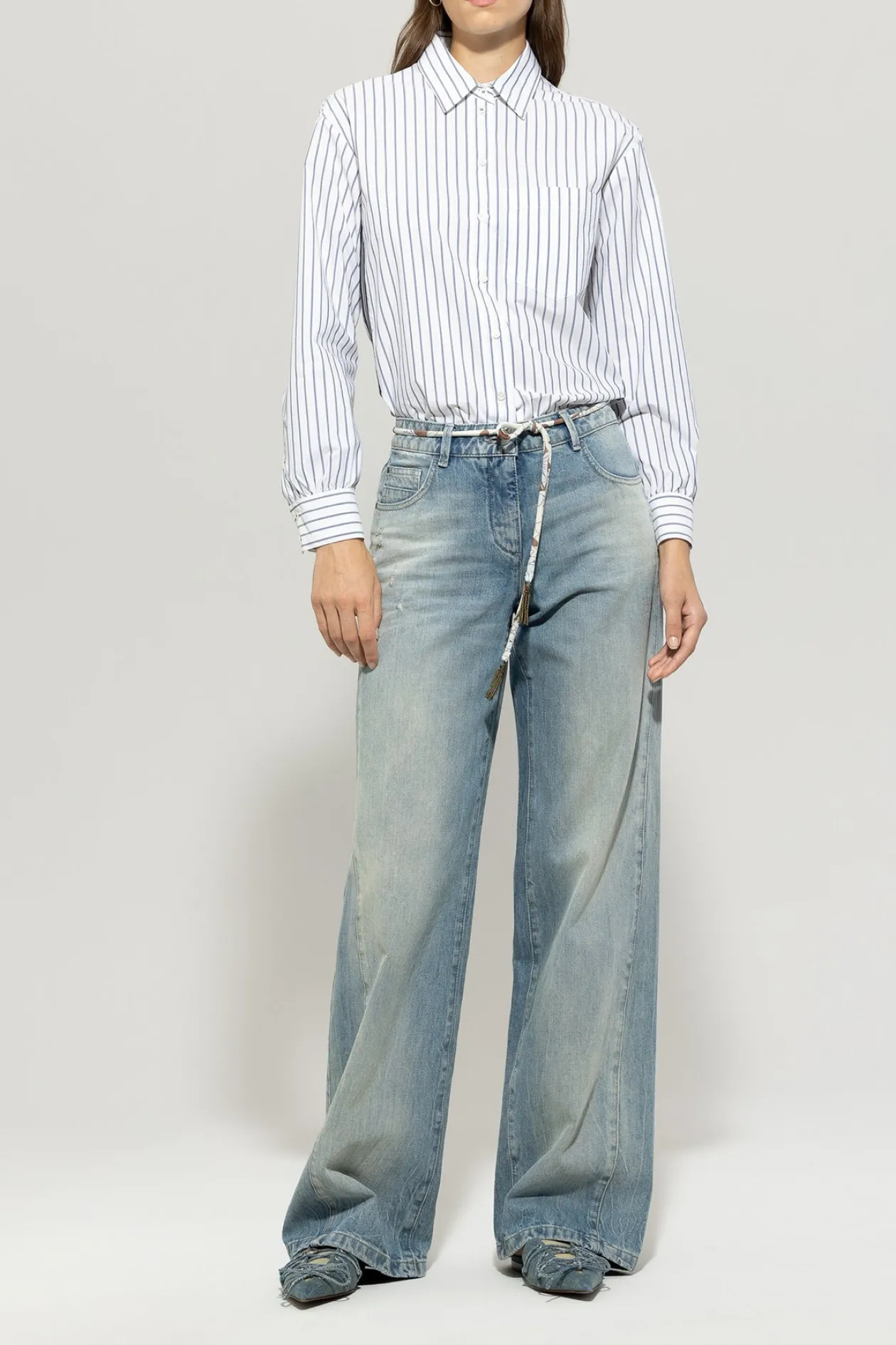 luisa_cerano_blue_striped_0.webp LUISA CERANO Blue Striped Shirt