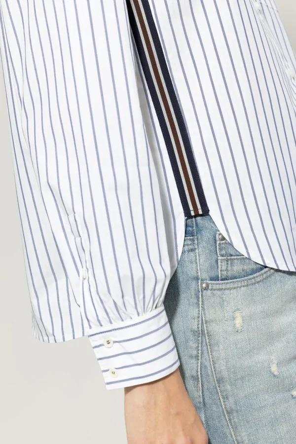 LUISA CERANO Blue Striped Shirt