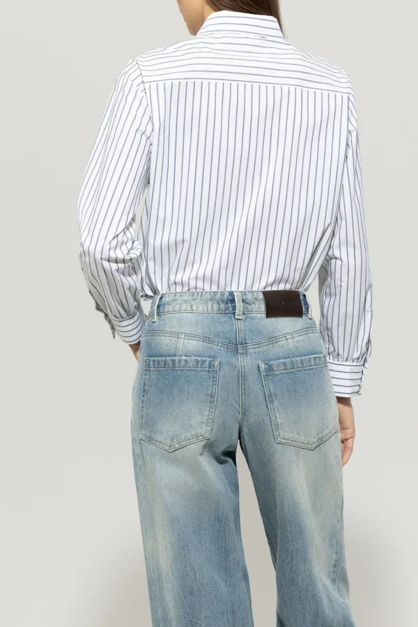 LUISA CERANO Blue Striped Shirt