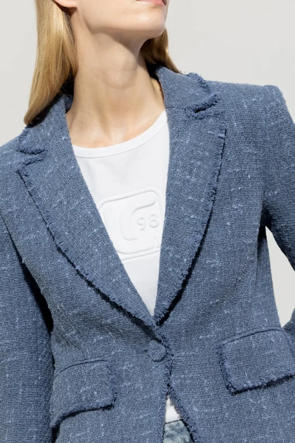 LUISA CERANO Blue Vintage Tweed Blazer