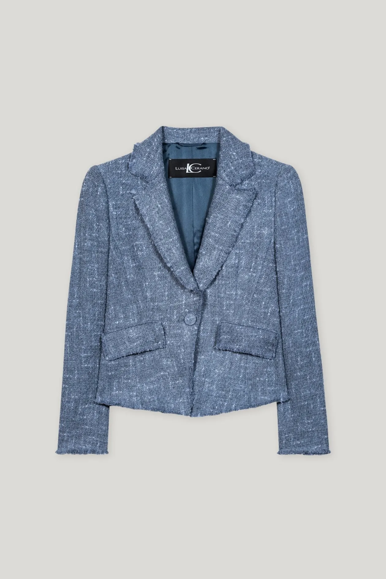 luisa_cerano_blue_vintage_5.webp LUISA CERANO Blue Vintage Tweed Blazer