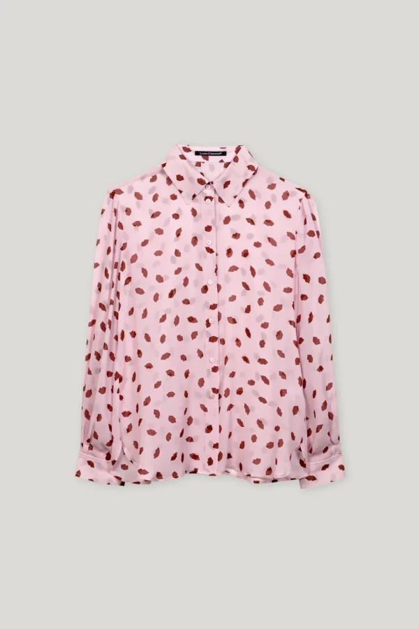 LUISA CERANO Lip Print Blouse
