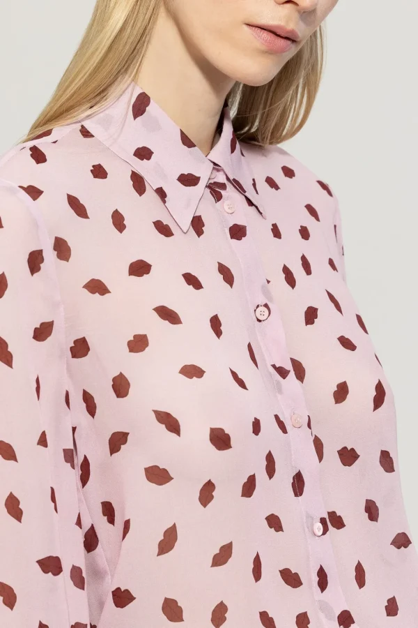 LUISA CERANO Lip Print Blouse