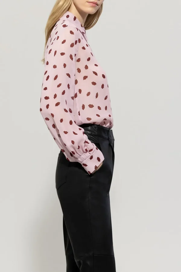 LUISA CERANO Lip Print Blouse