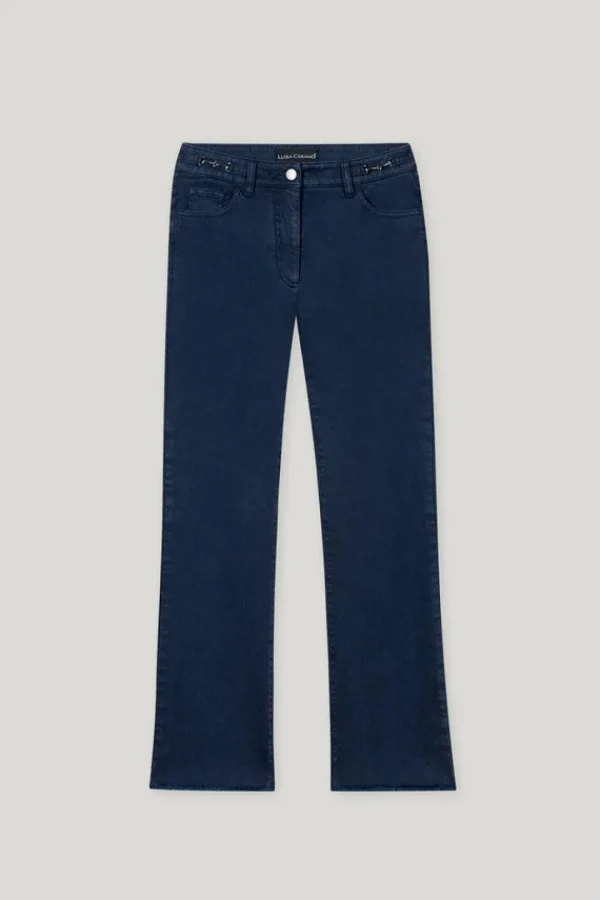 LUISA CERANO Navy Baby Flare Jeans