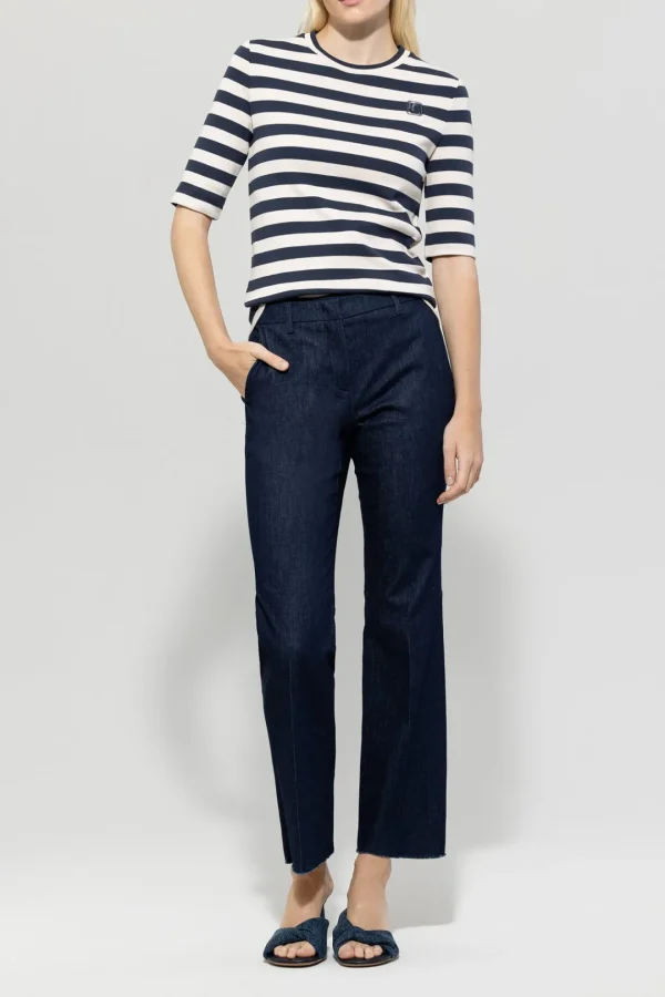 LUISA CERANO Navy Striped top