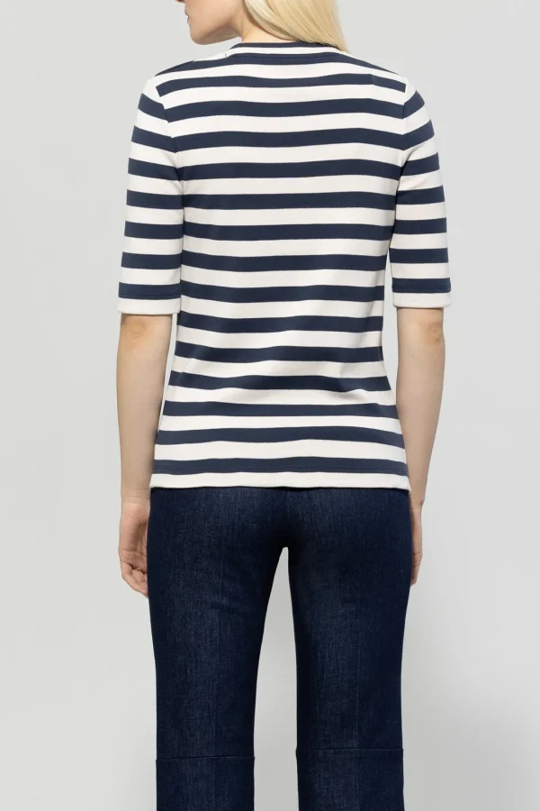 LUISA CERANO Navy Striped top
