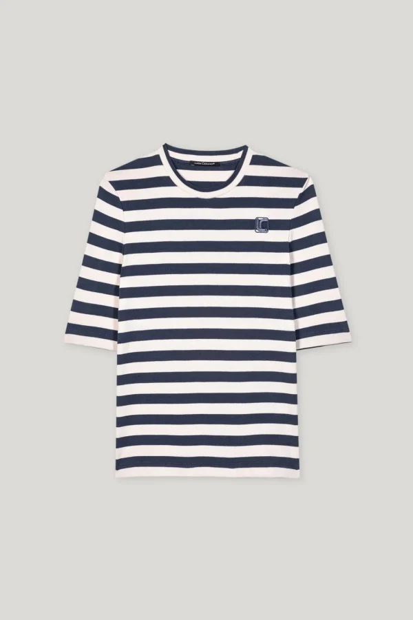 LUISA CERANO Navy Striped top