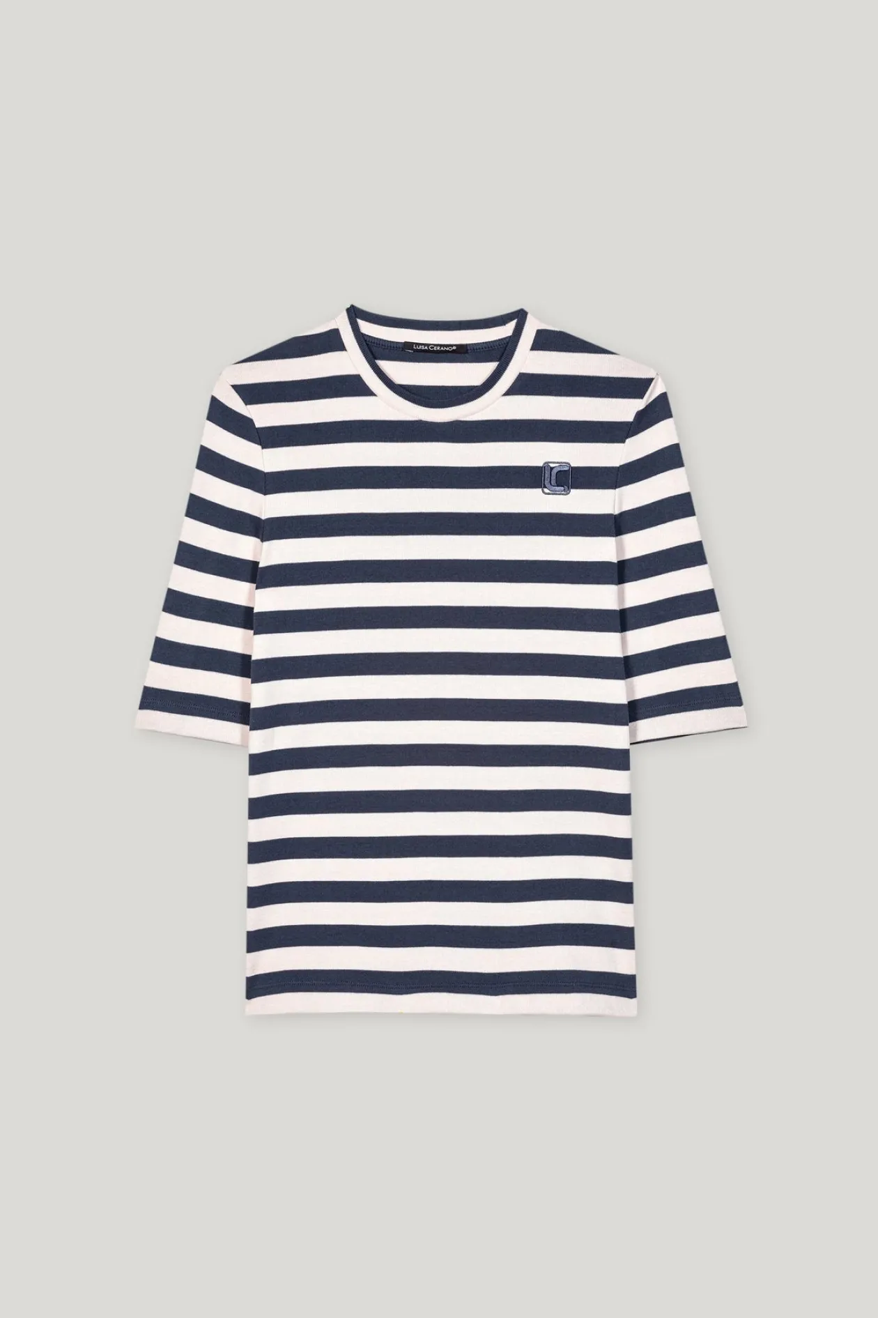 luisa_cerano_navy_striped_4.webp LUISA CERANO Navy Striped top
