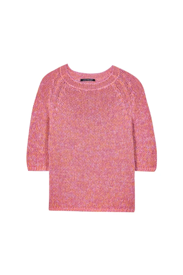 LUISA CERANO Pink & Orange Knitted top