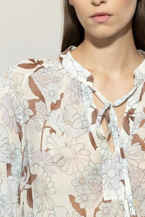 LUISA CERANO Tunic blouse with floral print