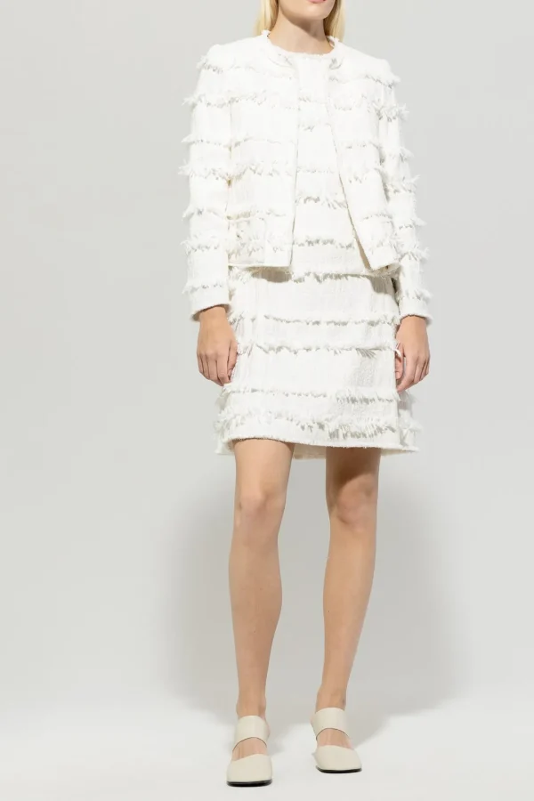 LUISA CERANO White Jacket With Fringes