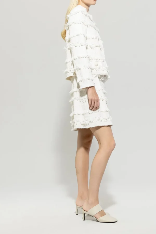 LUISA CERANO White Jacket With Fringes