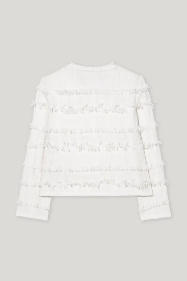LUISA CERANO White Jacket With Fringes