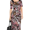 MARC CAIN Black Dress With Colourful Butterfly Design