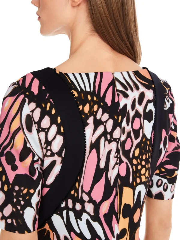MARC CAIN Black Dress With Colourful Butterfly Design