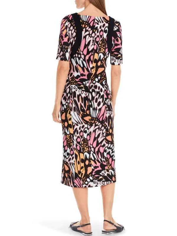 MARC CAIN Black Dress With Colourful Butterfly Design