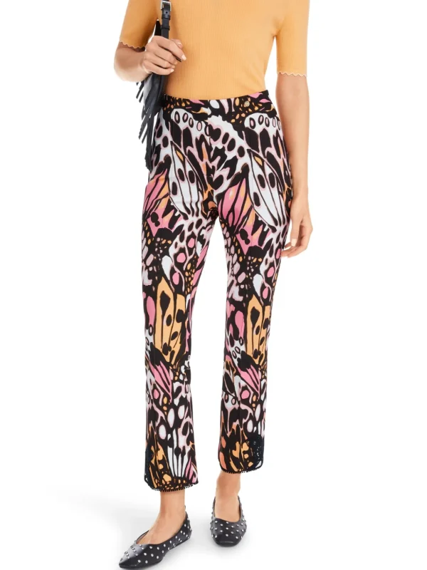 MARC CAIN Black Trousers with Butterfly pattern