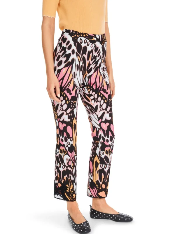 MARC CAIN Black Trousers with Butterfly pattern
