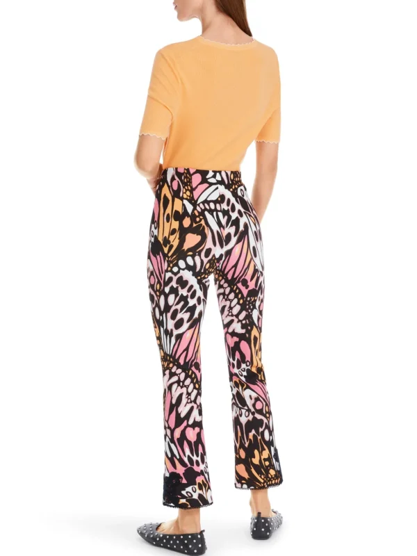 MARC CAIN Black Trousers with Butterfly pattern