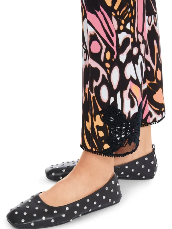 MARC CAIN Black Trousers with Butterfly pattern