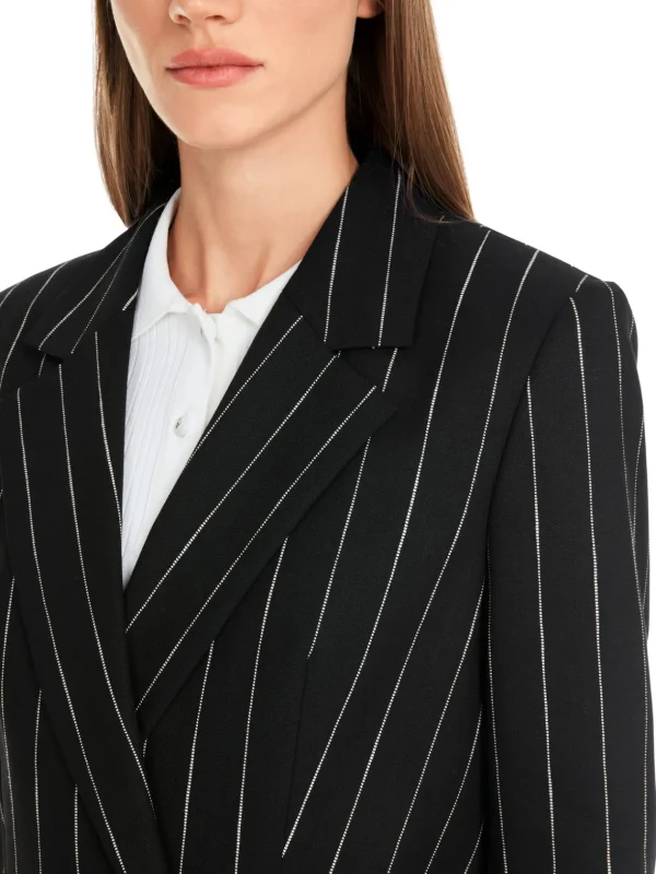 MARC CAIN Black With White Stripes Jacket