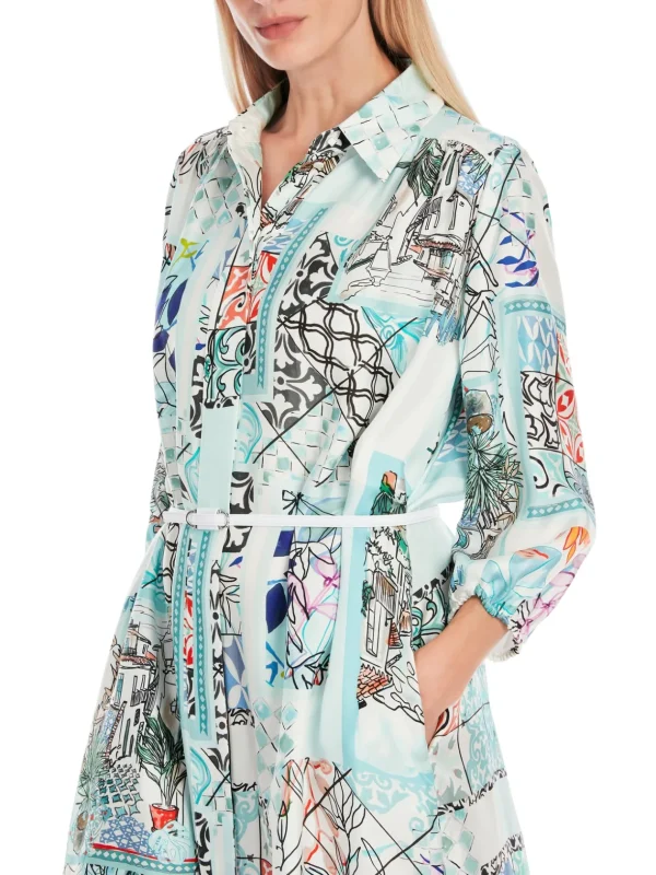 MARC CAIN Blue Patterned Dress