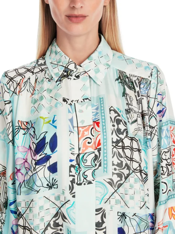 MARC CAIN Blue Patterned Dress