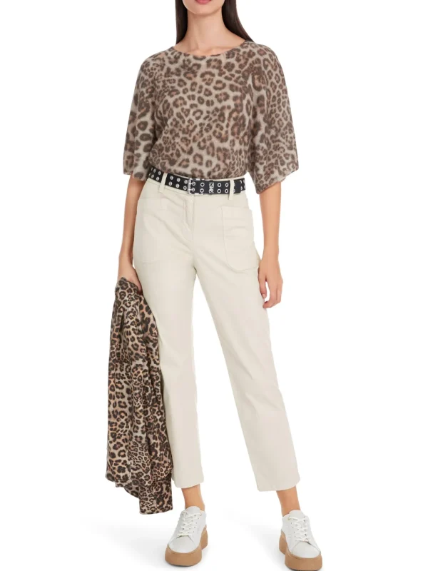 MARC CAIN Cream Fitted Trousers