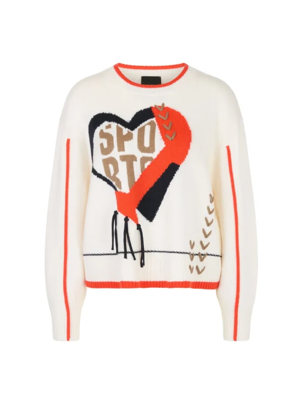 MARC CAIN Cream Heart Sweater