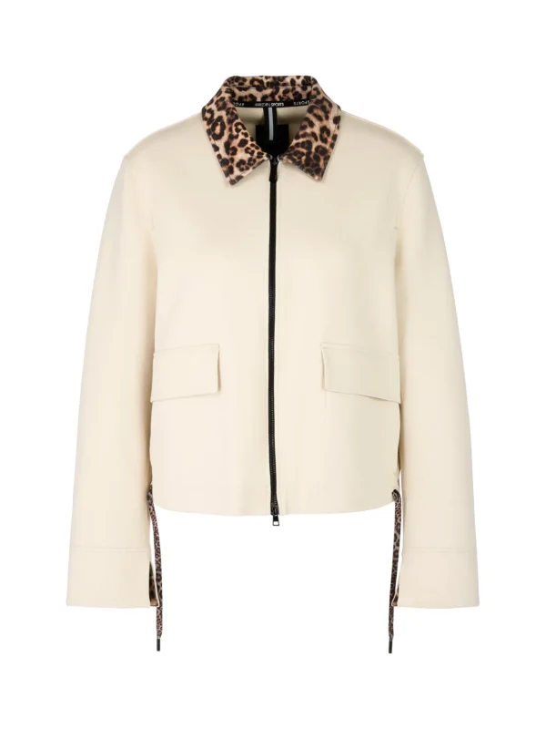 MARC CAIN Cream Jacket With Leopard Print