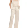 MARC CAIN Cream trousers with fine shimmer