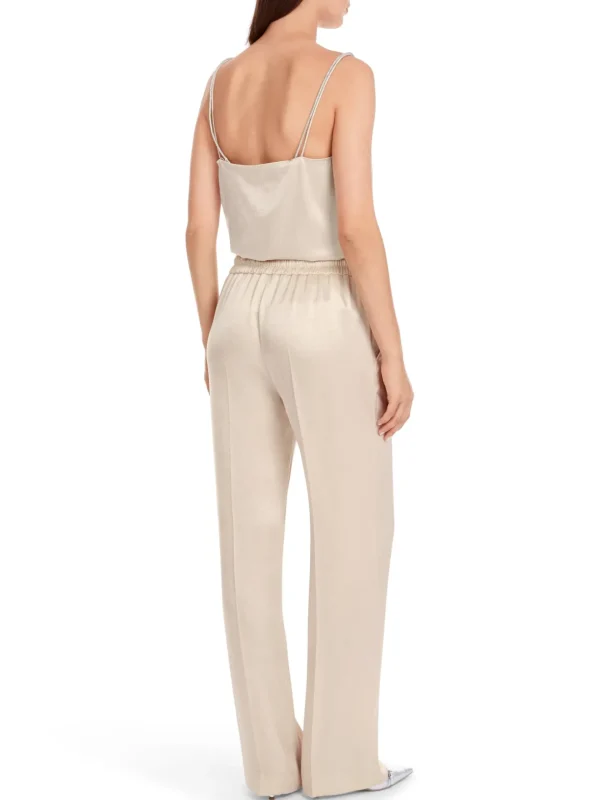 MARC CAIN Cream trousers with fine shimmer