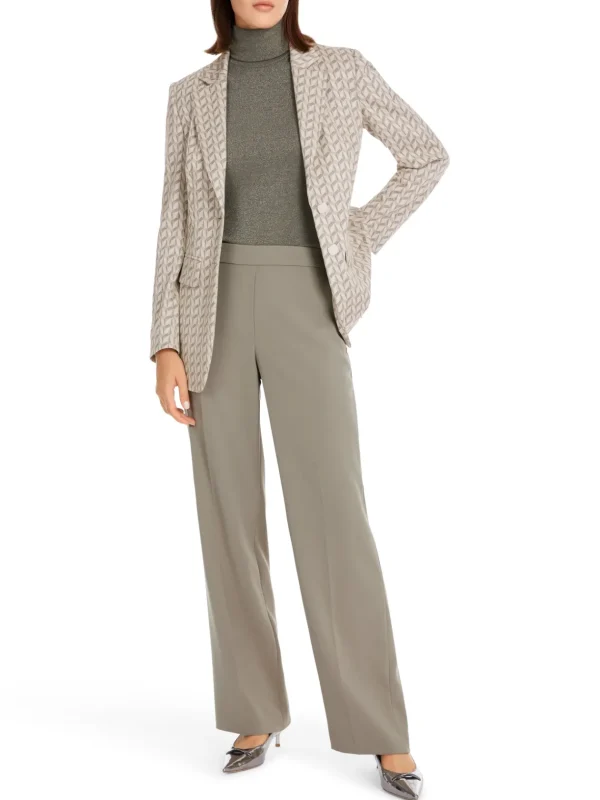 MARC CAIN Dark Beige slip-on trousers