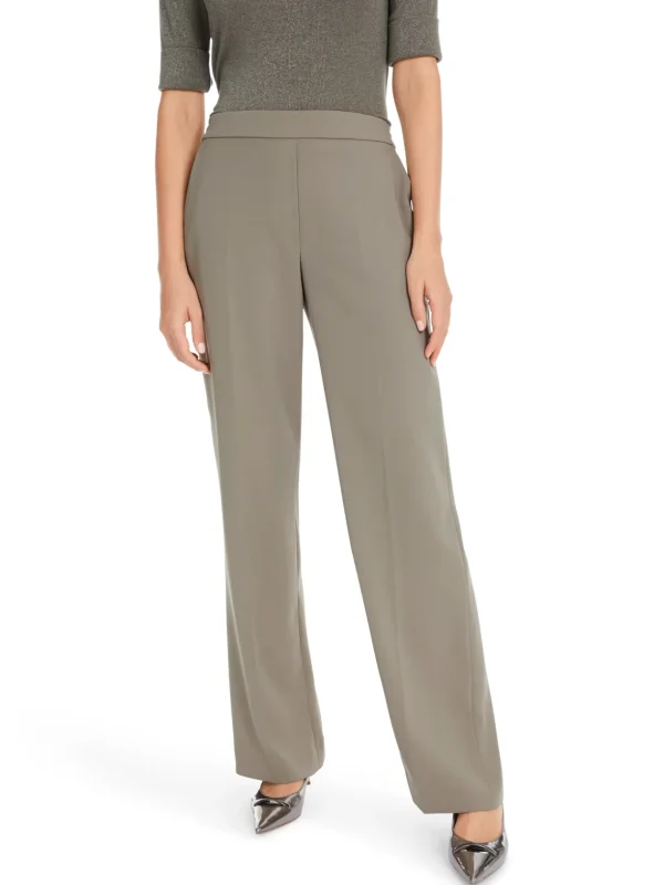 MARC CAIN Dark Beige slip-on trousers