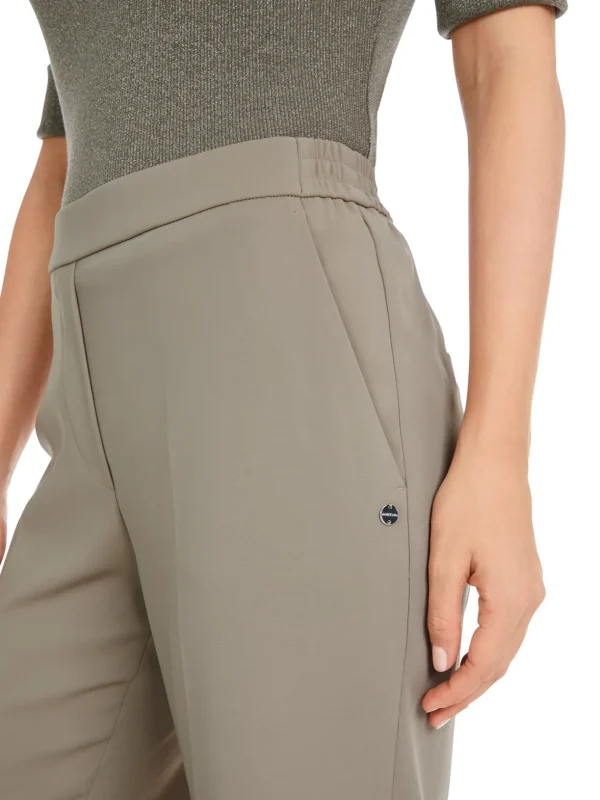 MARC CAIN Dark Beige slip-on trousers
