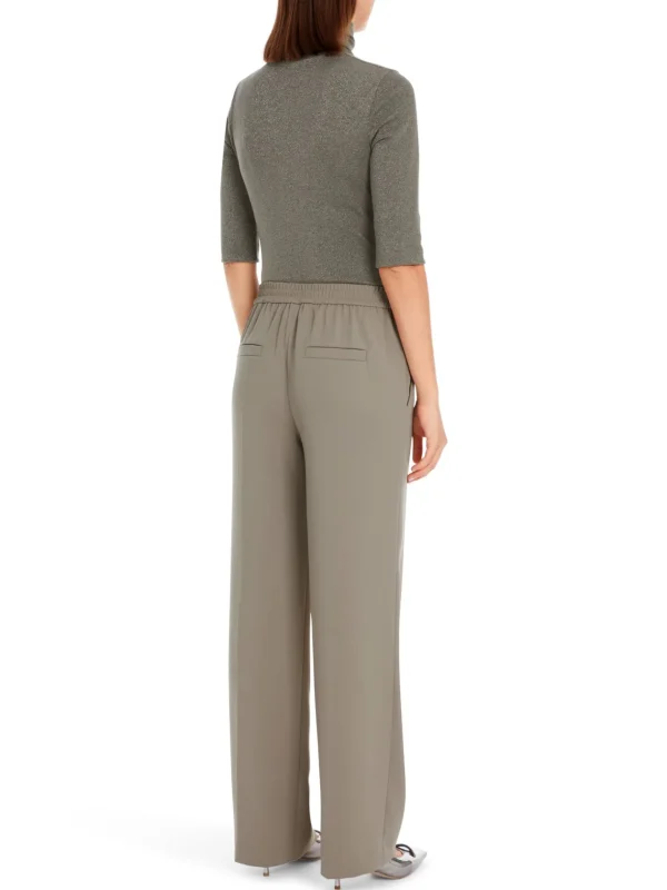 MARC CAIN Dark Beige slip-on trousers