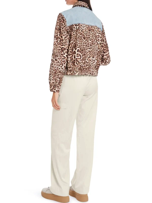 MARC CAIN Denim Jacket With Leopard Print
