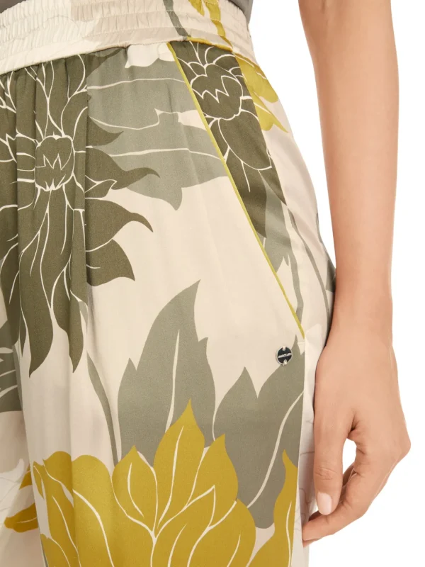 MARC CAIN Floral Fine Silk Trousers