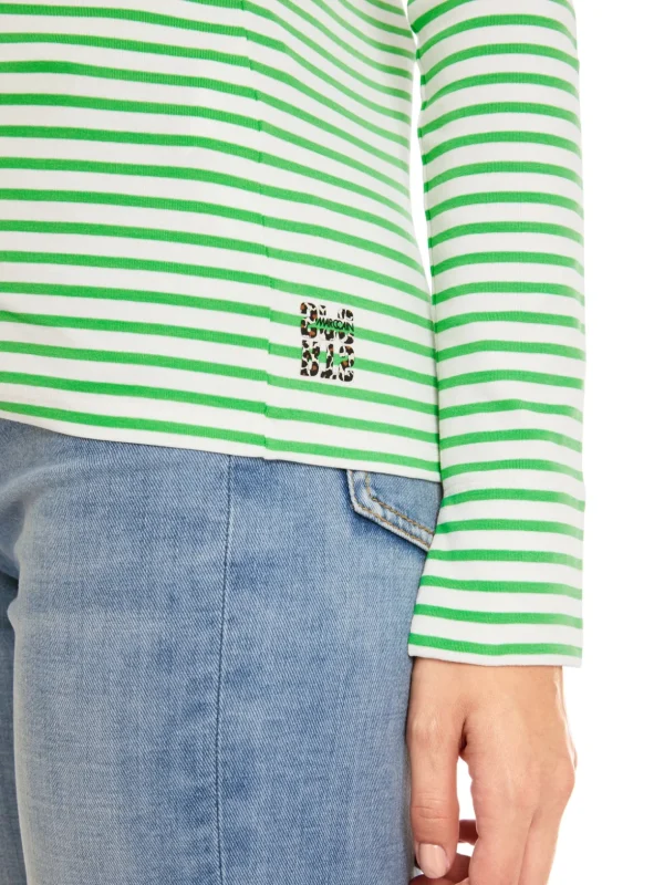 MARC CAIN Green Stipe t-Shirt Long Sleeve