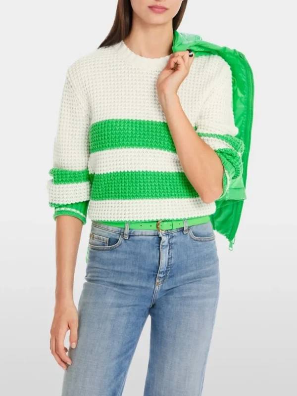 MARC CAIN Green Stripe Jumper