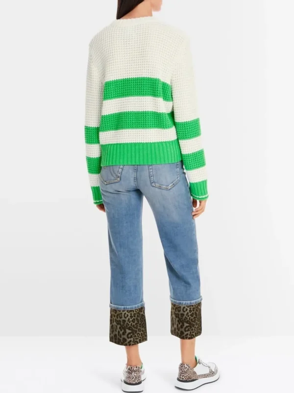 MARC CAIN Green Stripe Jumper