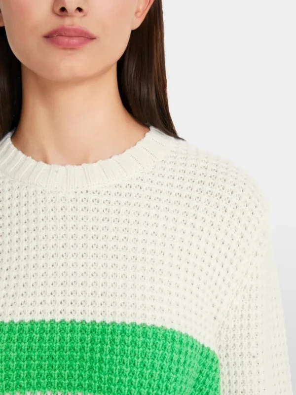MARC CAIN Green Stripe Jumper