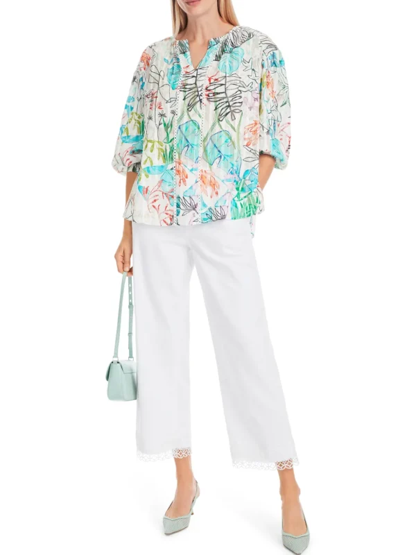 MARC CAIN Leaf Printed Blouse