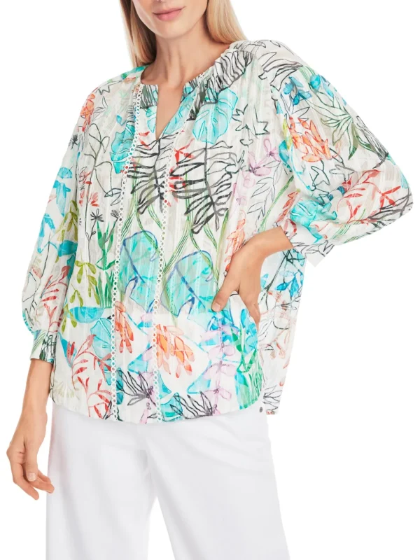 MARC CAIN Leaf Printed Blouse